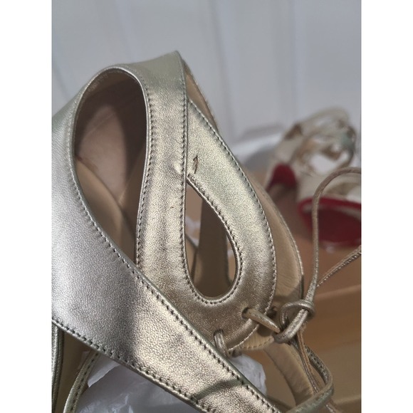 Christian Louboutin Marechale Strappy Heels Booties Gold Champagne 40.5 10.5 - Picture 6 of 7